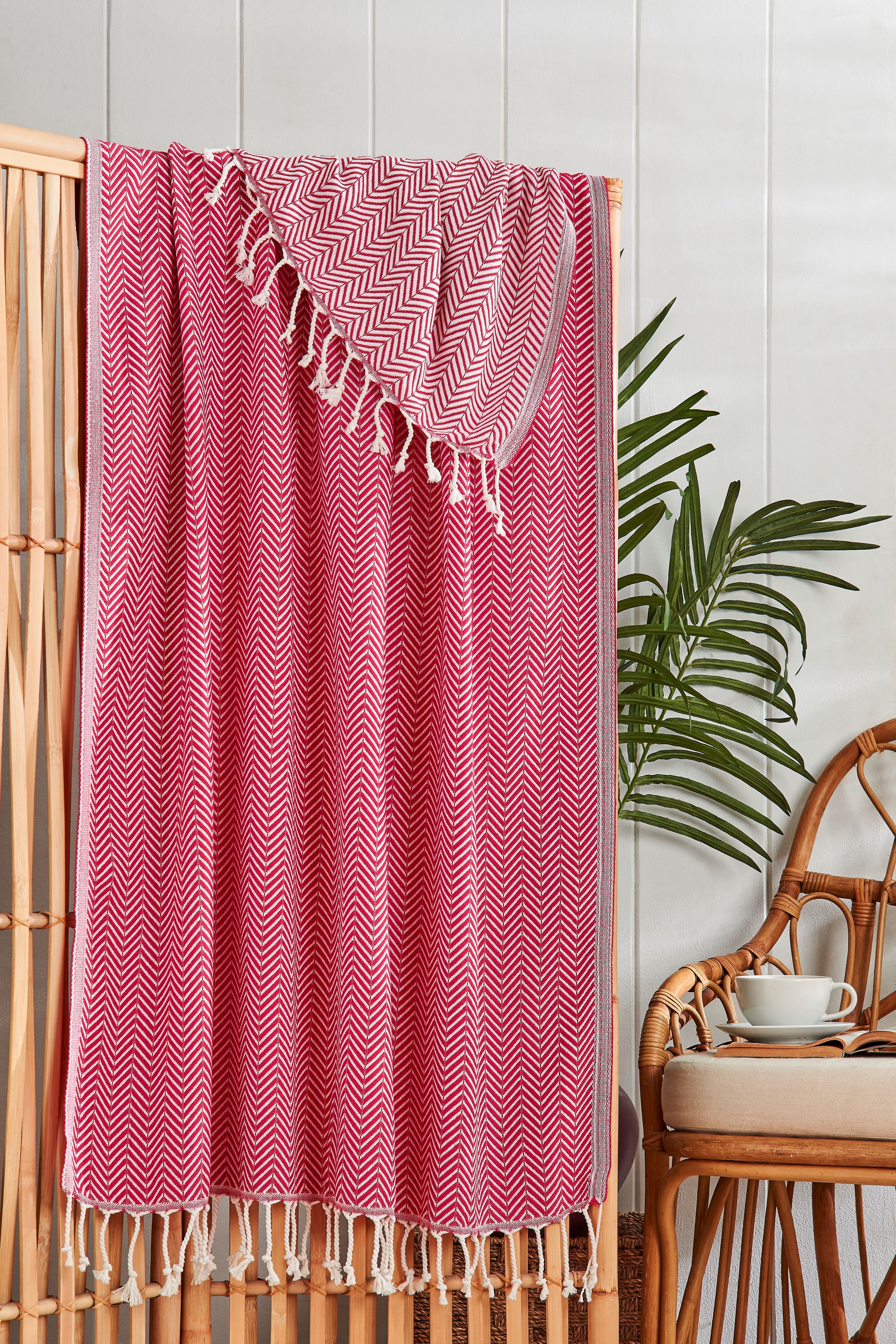 Fula Kırmızı Peştamal 90x180 cm