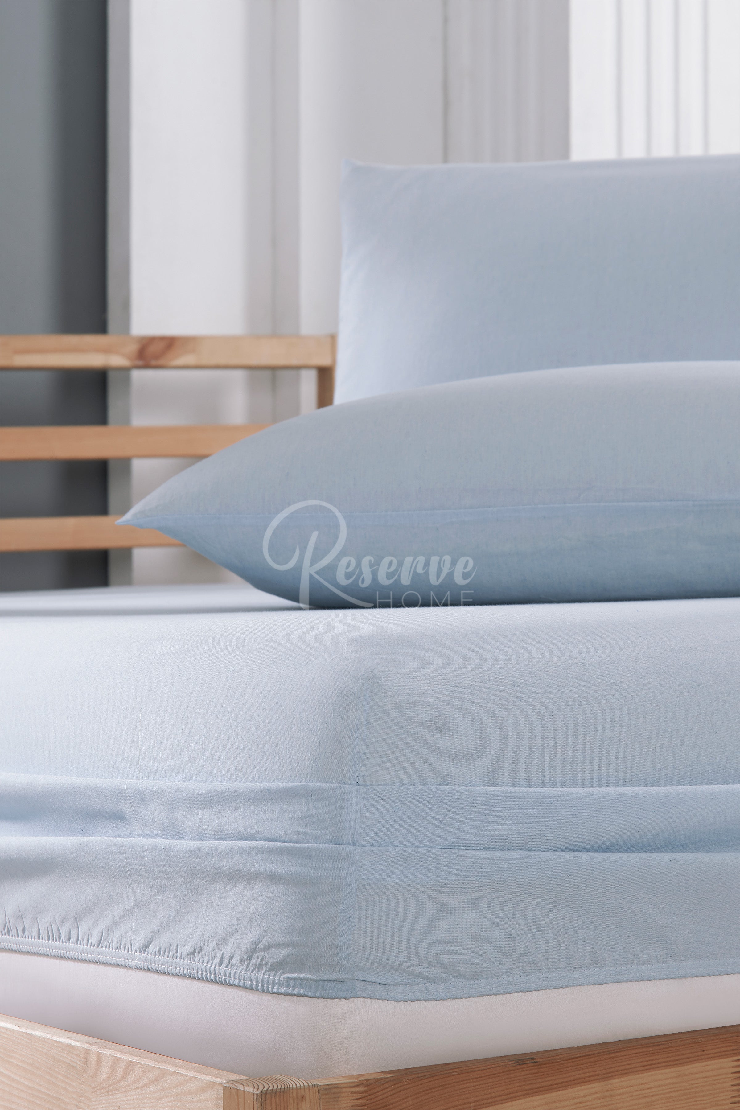 Flori - Buz Mavi Çarşaf Takımı