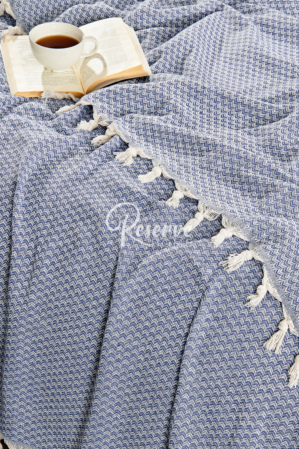 Belda -Yelda Çift Kişilik Buz Mavi Pike