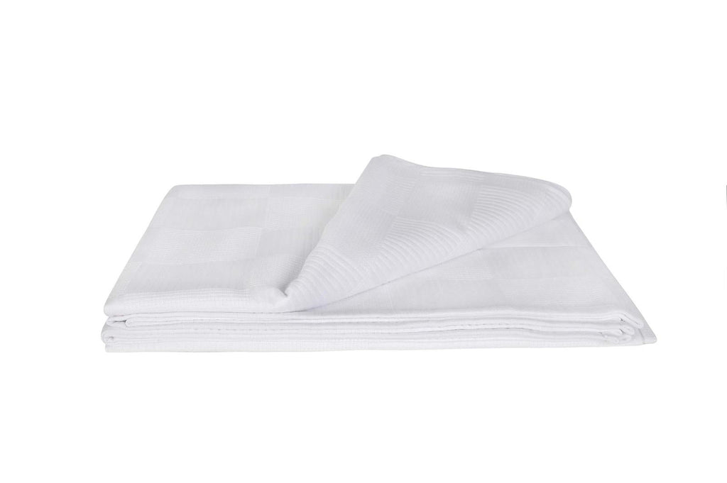 Tek Kişilik Beyaz Dama Desenli Pike. Damalı Otel Pikesi 160x230