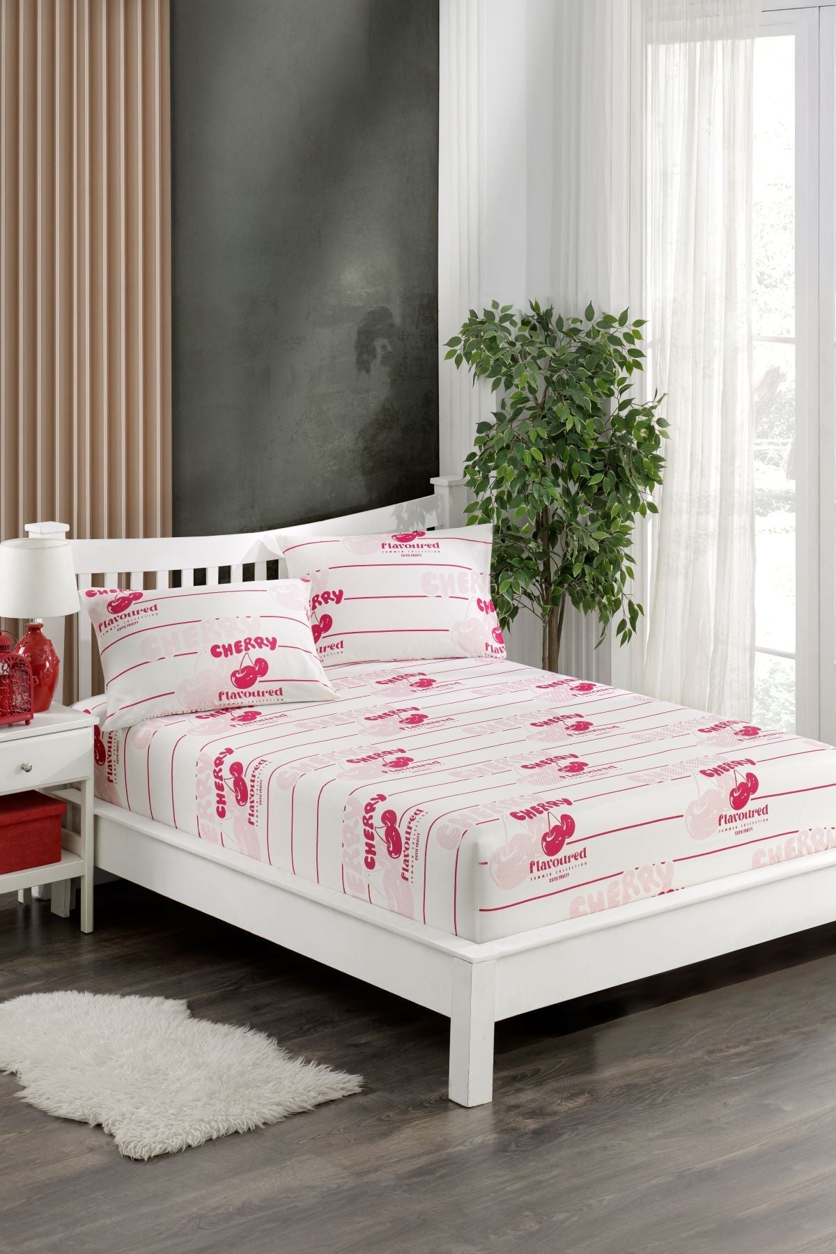 Flori - Cherry Lastikli Çarşaf Takımı