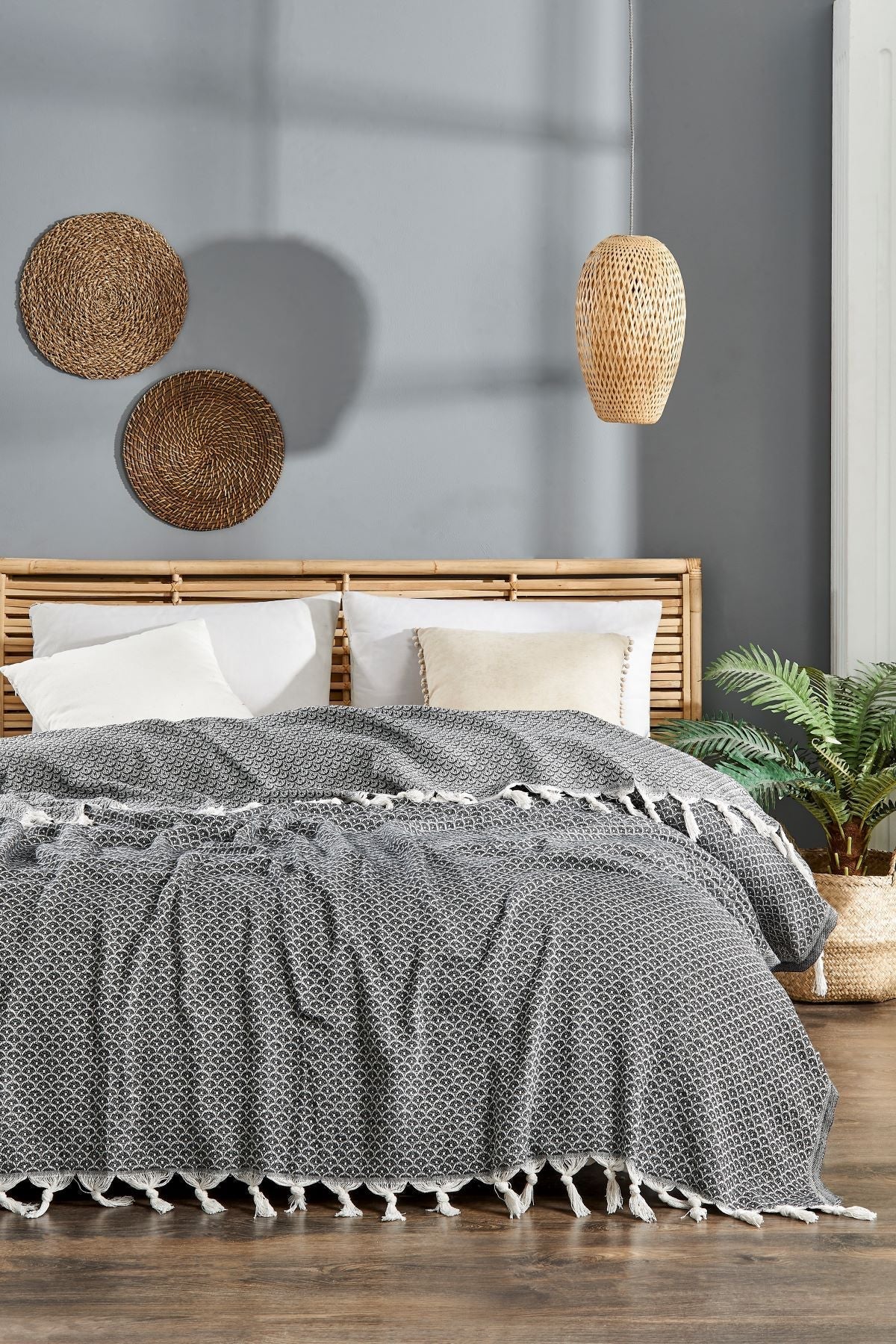 Pino -Deniz Çift Kişilik Antrasit Pike