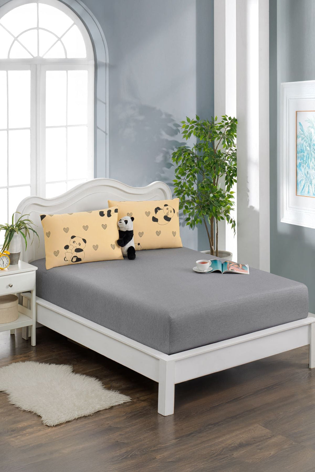 Flori - Sarı Panda Çarşaf Takımı