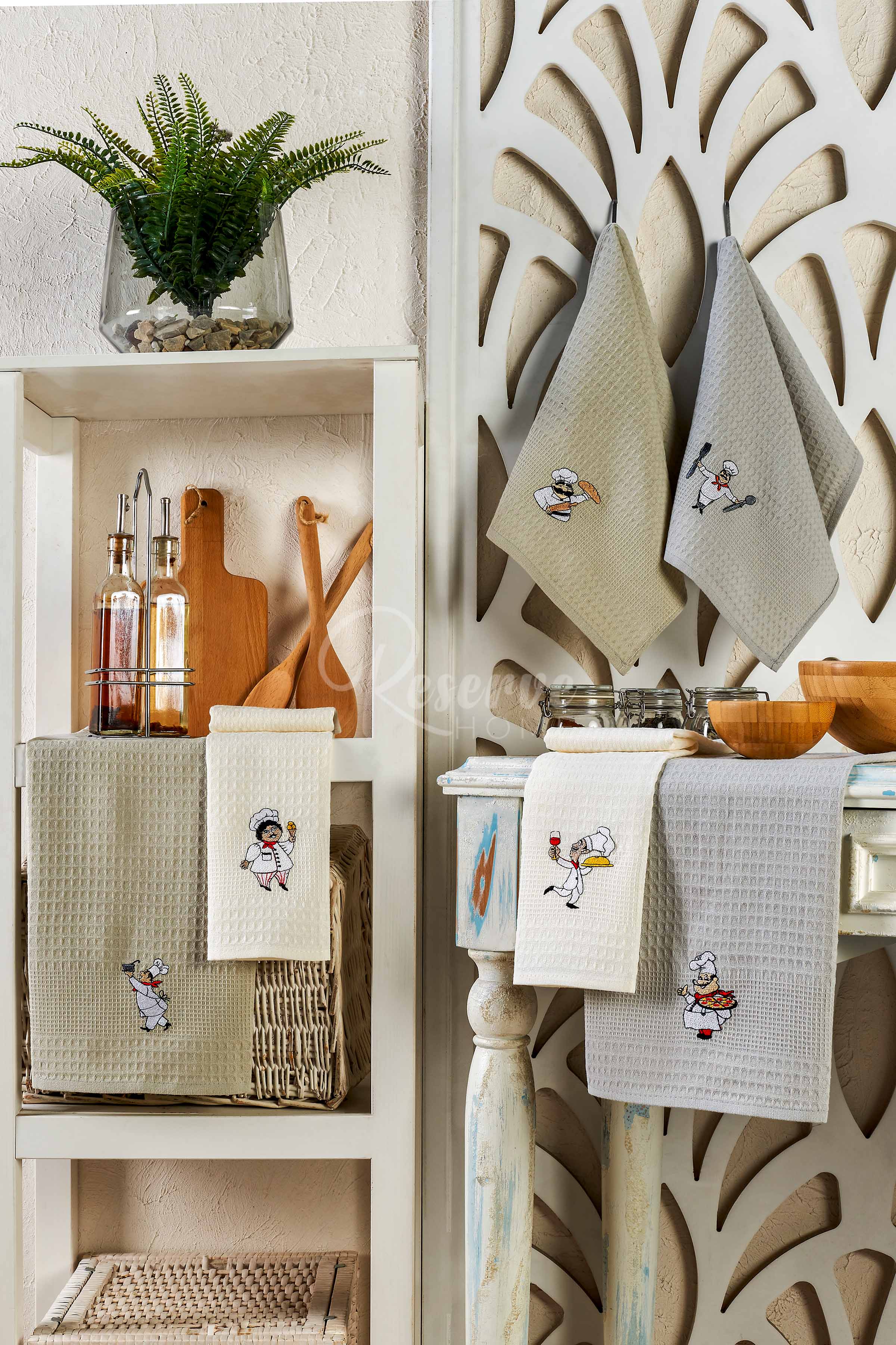 Laura - 6'lı Mutfak Kurulama Bezi Şef Seti